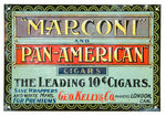 “DARGAI/MARCONI/PAN-AMERICAN CIGARS” EARLY 1900s TIN STORE SIGN.