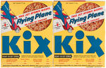 "KIX" CEREAL BOX LOT WITH "FLYING PLANE" & "RAILROAD" MODEL BACKS.