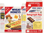 NABISCO "WHEAT HONEYS" CEREAL BOX FLAT FILE COPY WITH RIN-TIN-TIN TELEGRAPH KEY OFFER.