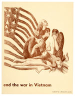 S.D.S. PRINT “END THE WAR IN VIETNAM.”