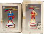 SUPERMAN & CAPTAIN MARVEL BOXED MUSICAL FIGURINE & NIGHTLIGHT.