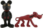 MICKEY MOUSE & PLUTO SEIBERLING RUBBER SMALL SIZE FIGURE PAIR.