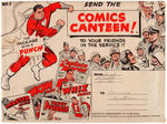 CAPTAIN MARVEL/FAWCETT COMICS RARE "COMICS CANTEEN!" WORLD WAR II MAILING ENVELOPE.