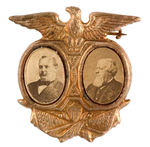 CLEVELAND AND THURMAN BRASS SHELL BADGE WITH PORTRAIT VARIETY FROM 1888.