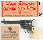 "THE LONE RANGER SMOKING CLICK PISTOL" IN ORIGINAL BOX.