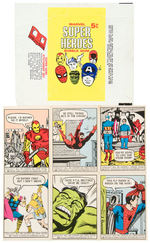 “MARVEL SUPER HEROES” DONRUSS GUM CARD SET WITH DISPLAY BOX/WRAPPER.