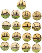 "THE WHITE SQUADRON" COMPLETE SET OF 1898 WAR SHIPS.