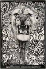 BILL GRAHAM CONCERT POSTER BG-134 FEATURING SANTANA & THE GRATEFUL DEAD.