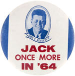 RARE 4" BUTTON MADE IN ANTICIPATION OF KENNEDY'S 1964 CAMPAIGN.