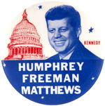 "KENNEDY" WITH MINNESOTA COATTAIL NAMES BUTTON.