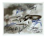 "STAR TREK" CAST-SIGNED ENTERPRISE PUBLICITY PHOTO.