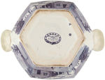 WILLIAM HENRY HARRISON 1840 COVERED BOWL COLUMBIAN STAR PATTERN IN SCARCE PURPLE COLOR.