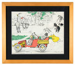 "BUSTER BROWN AND HIS BUBBLE" FRAMED OVERSIZED PREMIUM PRINT.