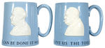 HISTORIC FDR AND CHURCHILL MUGS BY WEDGWOOD WITH THEIR 1941 QUOTATIONS.