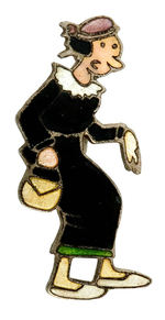 OLIVE IN BLACK DRESS RARE COLOR VARIETY ENAMEL PIN.