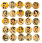 MOVIE STARS COMPLETE BUTTON SET ISSUED BY BUTTON GUM.