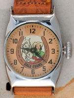 "DALE EVANS WRIST WATCH" BOXED WITH TOOLED LEATHER BAND.