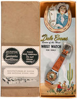 "DALE EVANS WRIST WATCH" BOXED WITH TOOLED LEATHER BAND.