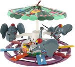 MECHANICAL MUSICAL DISNEY MERRY-GO-ROUND" BOXED MARX WIND-UP CAROUSEL.