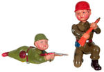 KNEELING AND CRAWLING SOLDIER WIND-UP PAIR.