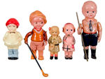 BOYS AND GIRLS CELLULOID FIGURE LOT OF 8.