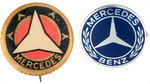 MERCEDES BENZ BUTTON PAIR INCLUDING EARLY RARITY.