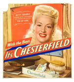 BETTY GRABLE CHESTERFIELD CIGARETTES AD SIGN.