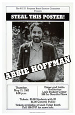 NYU LECTURE POSTER FOR 1960s POLITICAL ACTIVIST ABBIE HOFFMAN.