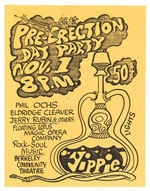 YIPPIE “PRE-ERECTION (SIC) DAY” ANNOUNCEMENT AND BERKELEY CONCERT HANDBILL FROM LEVIN COLLECTION.