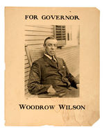 RARE 1910 "FOR GOVERNOR WOODROW WILSON" POSTER.
