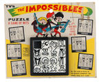 "MIGHTY HEROES & THE IMPOSSIBLES" SLIDING TILE PUZZLE ON STORE CARD PAIR.