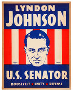 LBJ EARLY CAREER US SENATOR CAMPAIGN POSTER FOR 1941 SPECIAL ELECTION.