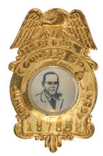 "SPECIAL JUNIOR COUNTER SPY AGENT" BADGE WITH ORIGINAL MAILER AND PAPER INSERT.