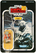 "STAR WARS: THE EMPIRE STRIKES BACK" YODA ACTION FIGURE ON CARD.