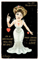 SOCIALIST/FREE LOVE 1911 VALENTINE POSTCARD.