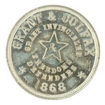 "LIEU. GEN. U.S. GRANT" 1868 WHITE METAL MEDALET.