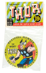 "THOR - OFFICIAL MEMBER SUPERHERO CLUB" BAGGED BUTTON.