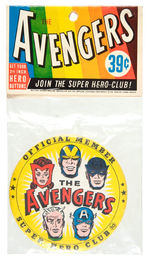 "AVENGERS - OFFICIAL MEMBER SUPERHERO CLUB" BAGGED BUTTON.