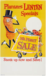 "PLANTERS LENTEN SPECIALS" MR. PEANUT STORE SIGN.