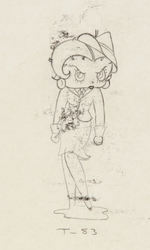 BETTY BOOP ORIGINAL PRODUCTION DRAWING TRIO.