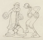 POPEYE "DIZZY DRIVERS" ORIGINAL PRODUCTION DRAWING.