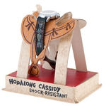 "HOPALONG CASSIDY WRISTWATCH" ON SADDLE IN DISPLAY BOX.