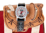 "HOPALONG CASSIDY WRISTWATCH" ON SADDLE IN DISPLAY BOX.