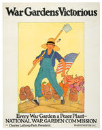 “WAR GARDENS VICTORIOUS” WWI POSTER WITH MAGINEL WRIGHT ENRIGHT ART.