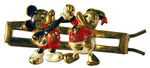 MICKEY MOUSE & DONALD DUCK BRASS HAIR BARRETTE.