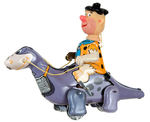 FRED FLINTSTONE ON DINO TIN WIND-UP BY MARX IN BOX.