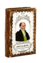 "JOHN Q. ADAMS" RARE COMMEMORATIVE PATCH BOX CIRCA 1848.