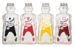 “GALAXY” SPACEMEN SYRUP BOTTLES AND CASE.