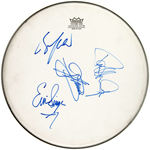 KISS BAND-SIGNED DRUMHEAD.