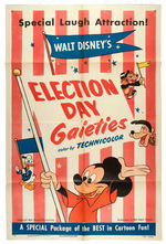 "WALT DISNEY'S ELECTION DAY GAIETIES" CARTOON MOVIE POSTER.